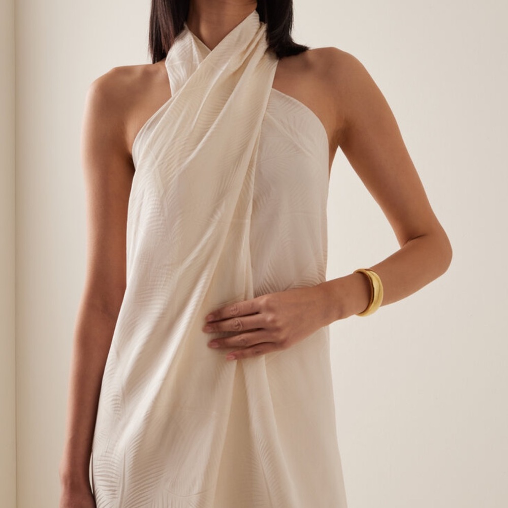 Johanna Ortiz Cream Draped Halter Top - Picture 3 of 9